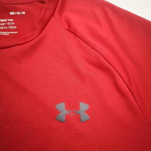 Under Armour The Tech Tee Ladies Size Medium Red Short Sleeves T-shirt - Picture 8 of 12